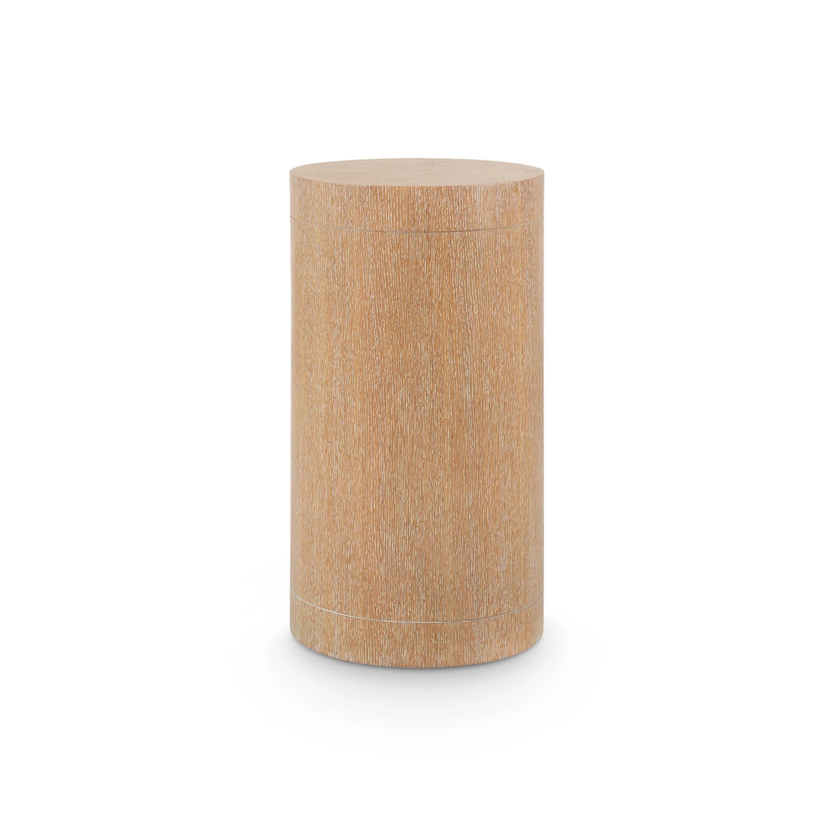 Cylindrical wooden product on a white background