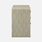 Beige textured side table on a white background