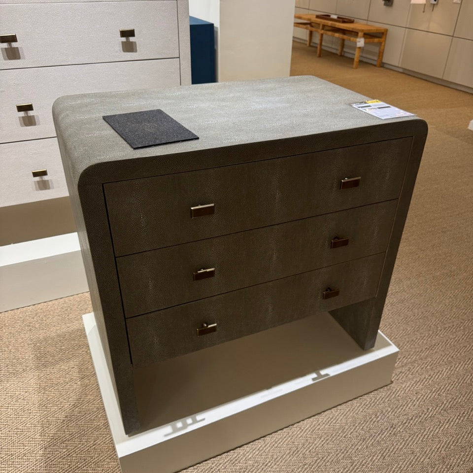 Harlow Double Nightstand Sand Faux Shagreen