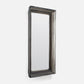 Rectangular mirror with a dark frame on a white background