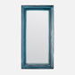 Blue rectangular mirror on a white background