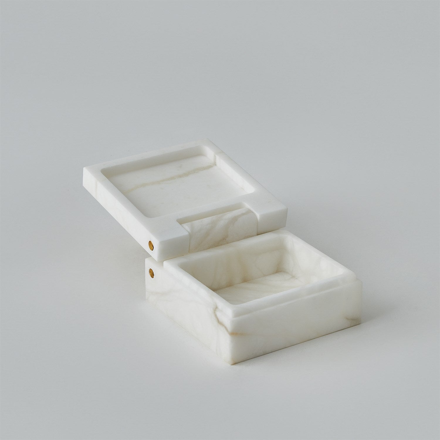 Marble jewelry box on a light gray background