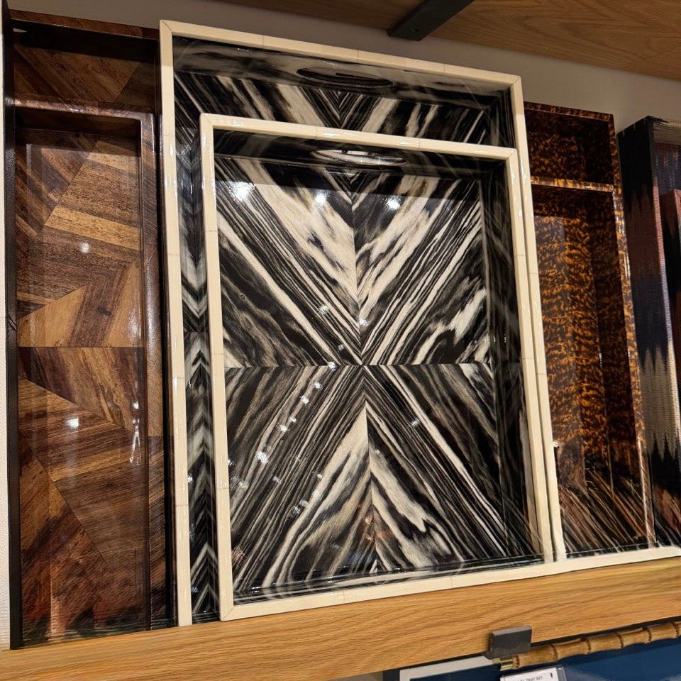 Decorative wall art with geometric pattern in a frame