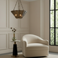 Decora Chandelier Smoke Hammered Glass