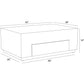 Line drawing of a rectangular coffee table with dimensions labeled.