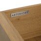 Wooden product with 'Arteriors' brand label on a white background