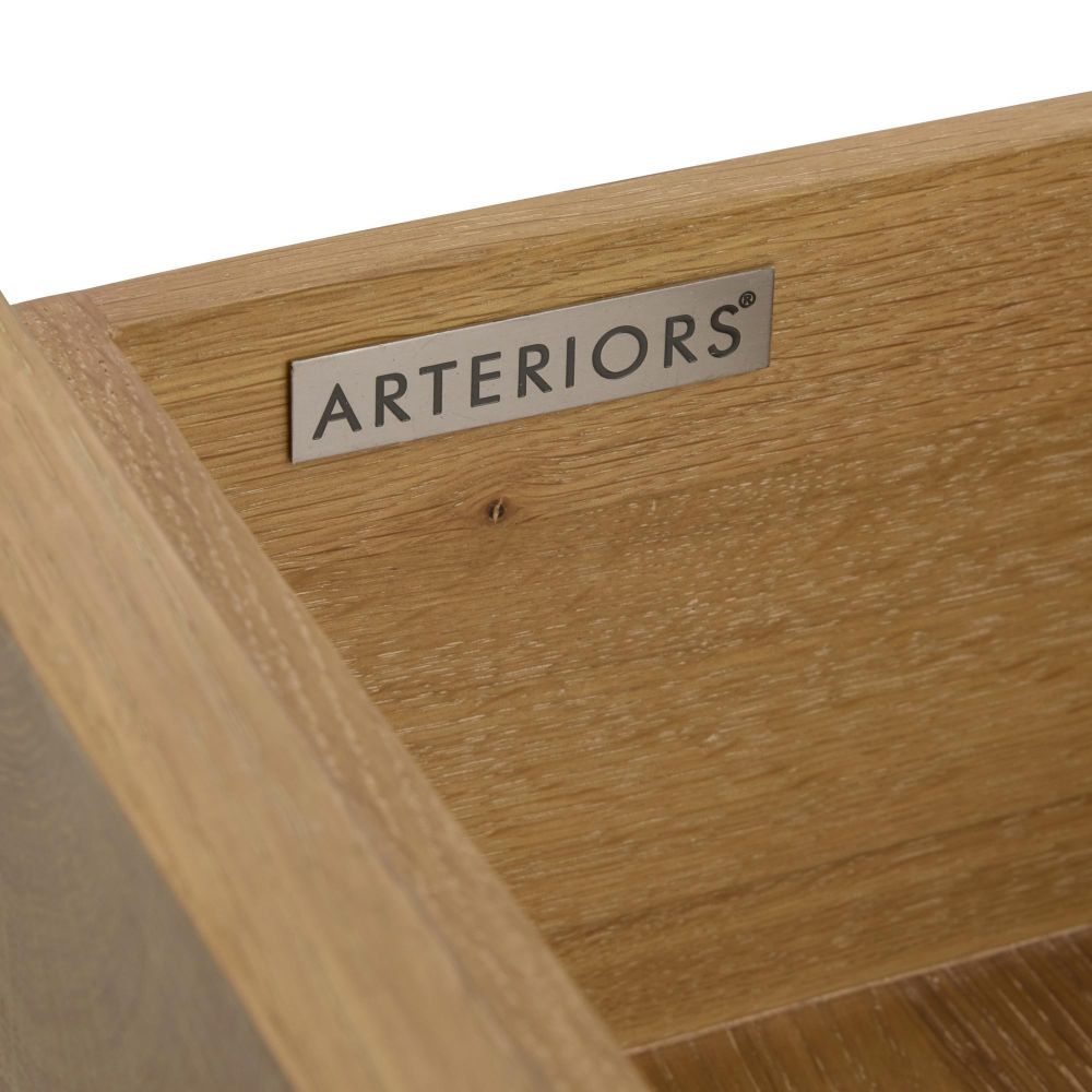 Wooden product with 'Arteriors' brand label on a white background