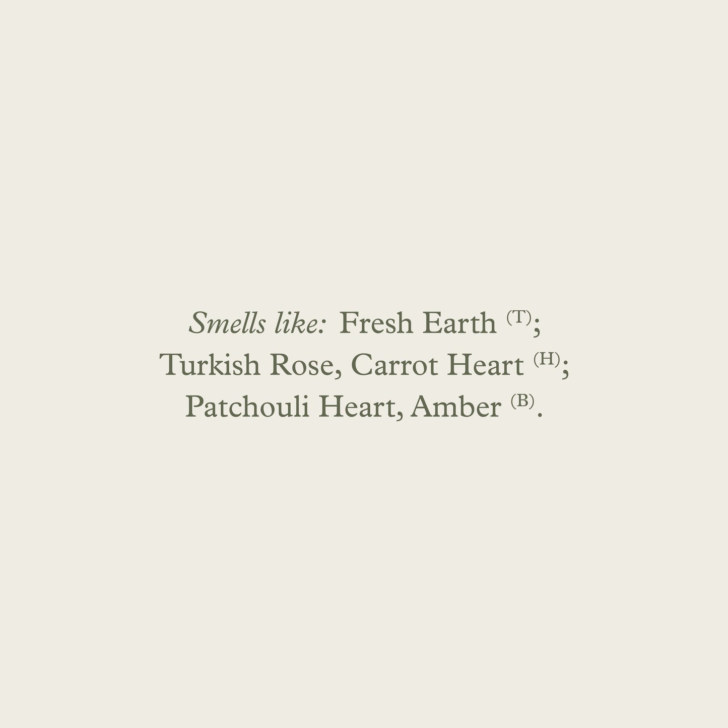 Text on a beige background describing scents.