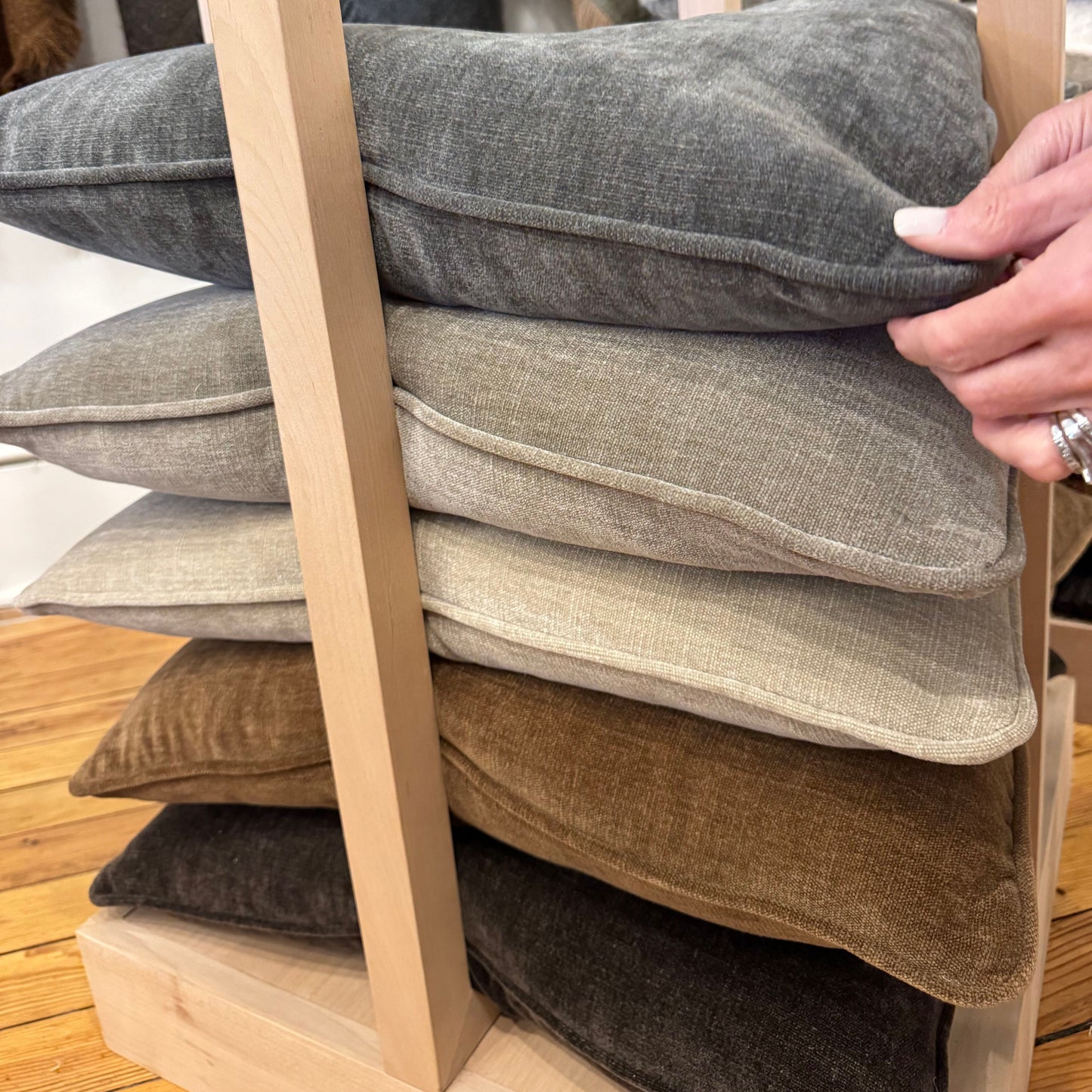 Buttoned Bobbie Pillow Dove