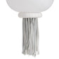 White lamp with tassels on a white background
