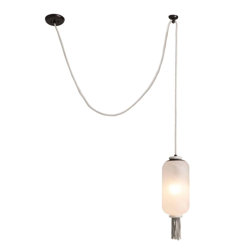 Pendant light with tassel on a white background