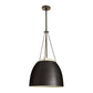 Black pendant light on a white background
