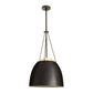 Black pendant light on a white background