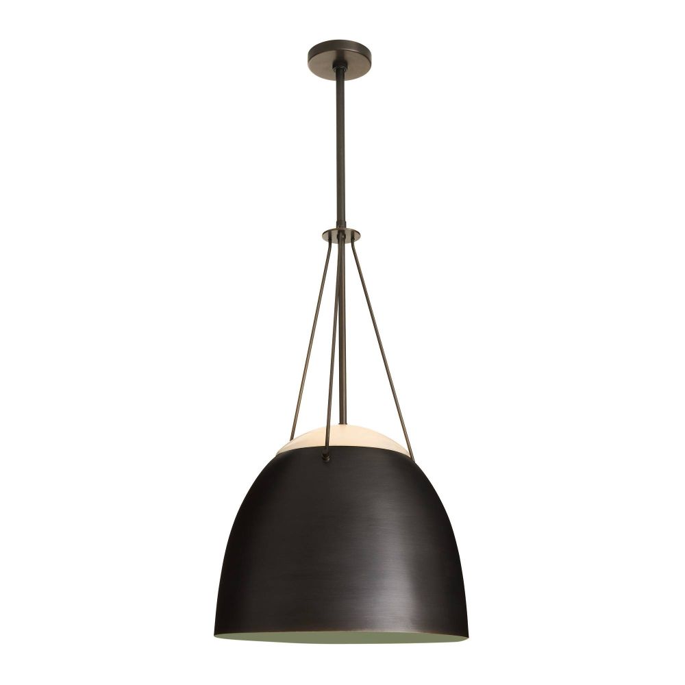 Black pendant light on a white background