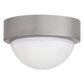 Ceiling light fixture with gray shade and white glass on a white background