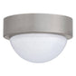 Ceiling light fixture with gray shade and white diffuser on a white background