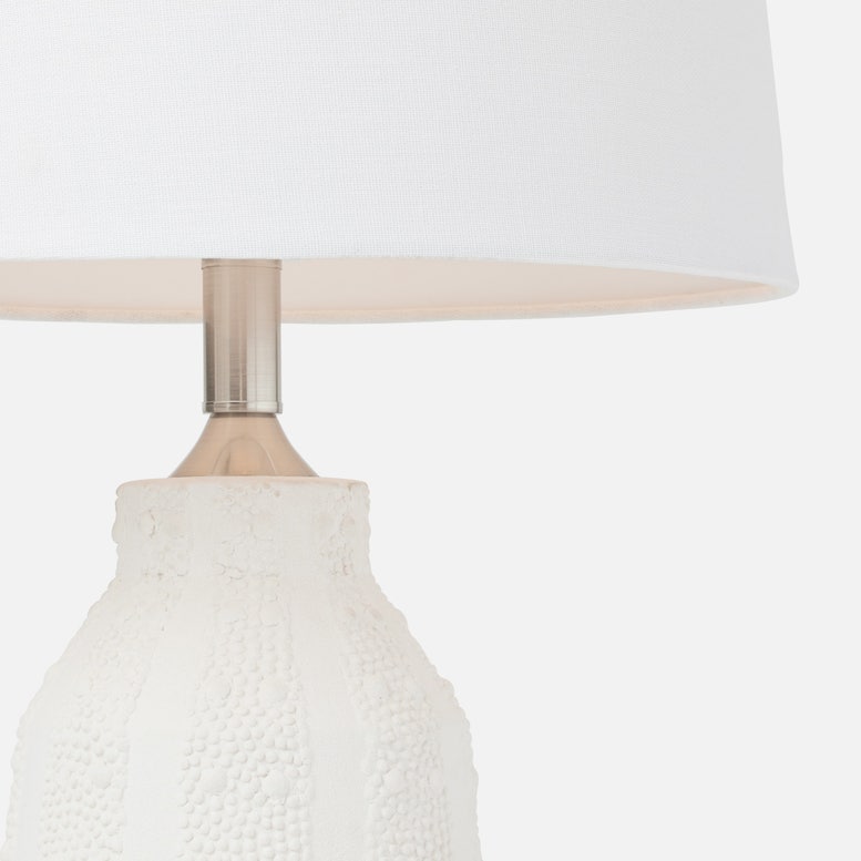 white ceramic table lamp