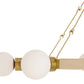 Chandelier with gold and beige design on a white background