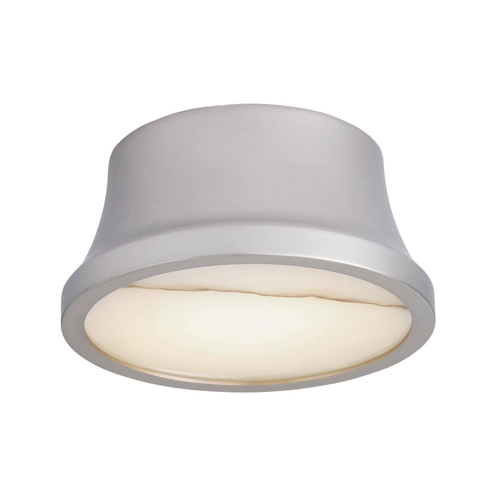 Ceiling light fixture with a white shade on a white background