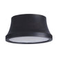 Black ceiling light fixture on a white background