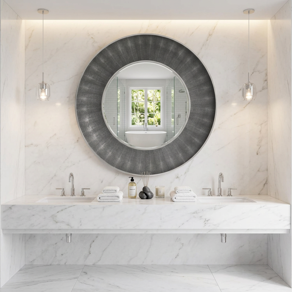 armond cool gray silver mirror made goods
