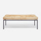 made goods benjamin ottoman beige hair on hide black steel base front