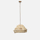 Pendant light with woven design on a white background