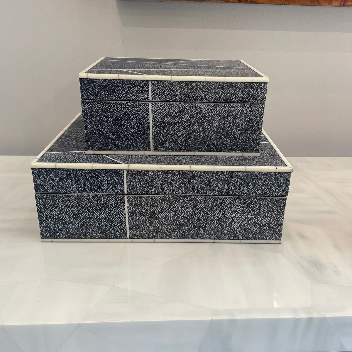 Grey Box Set Made Goods Breck Box Set Cool Gray Faux Shagreen – CLAYTON GRAY HOME