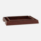 Brown leather tray on a white background