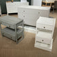 made goods carrigan market photo. French gray dresser, castor gray double and pristine single nightstands