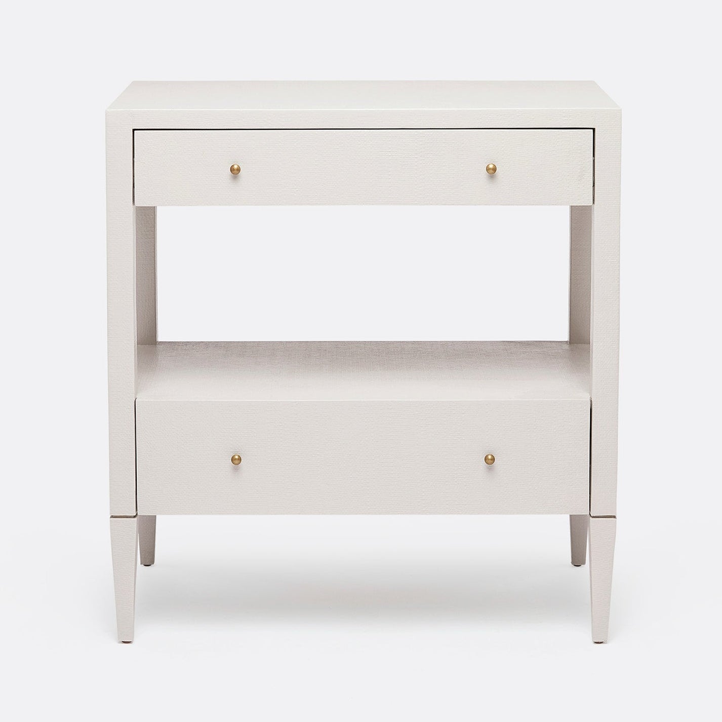 Made Goods Conrad Double Nightstand French Gray Faux Raffia multiple