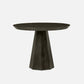 Dark wooden side table on a white background