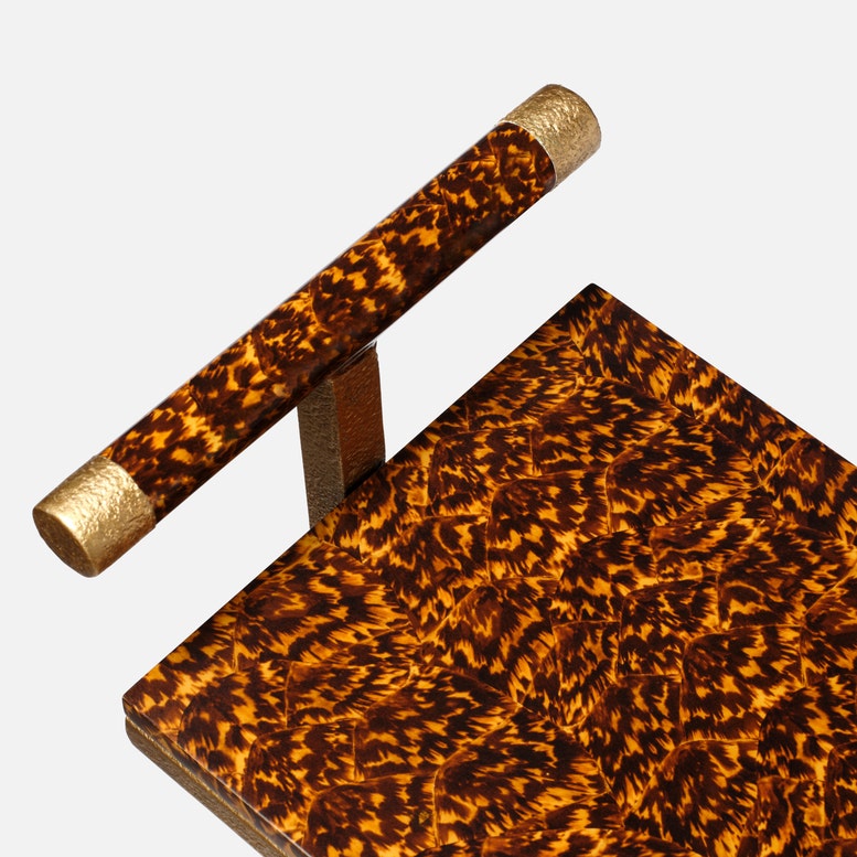 Edgar Drink Table Faux Tortoise