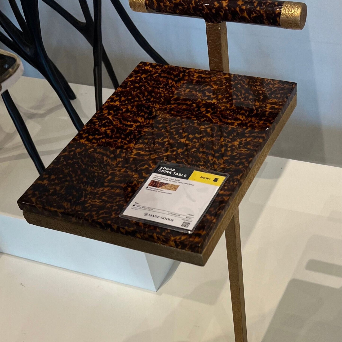 Edgar Drink Table Faux Tortoise