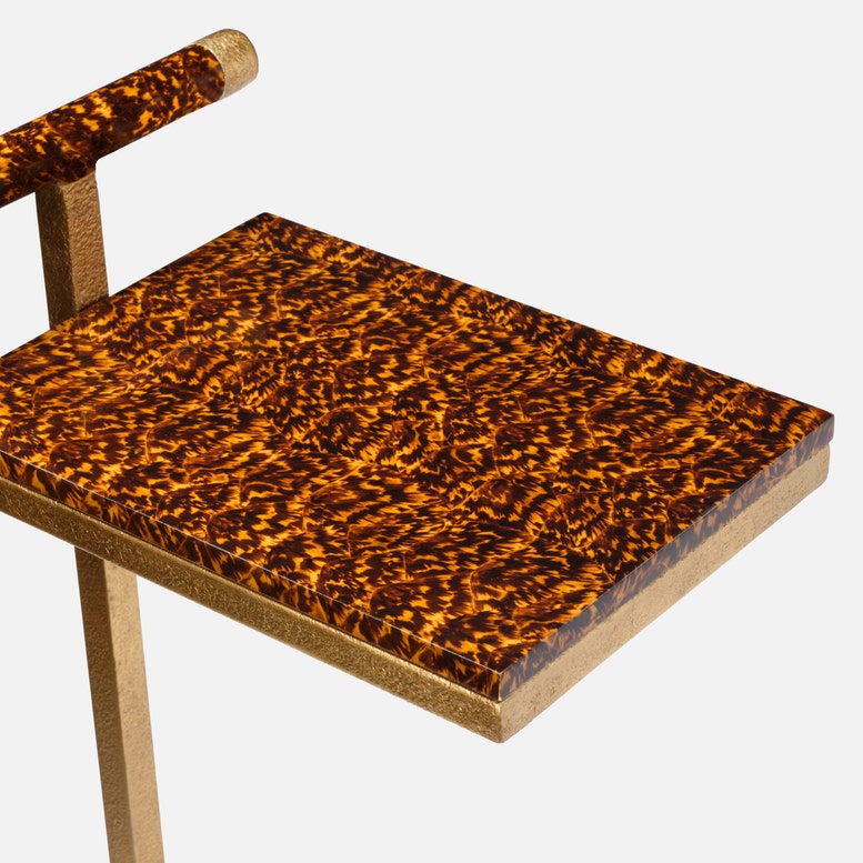 Edgar Drink Table Faux Tortoise