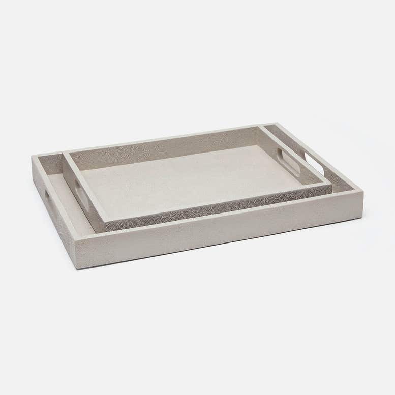 Rectangular tray with textured rim on a white background