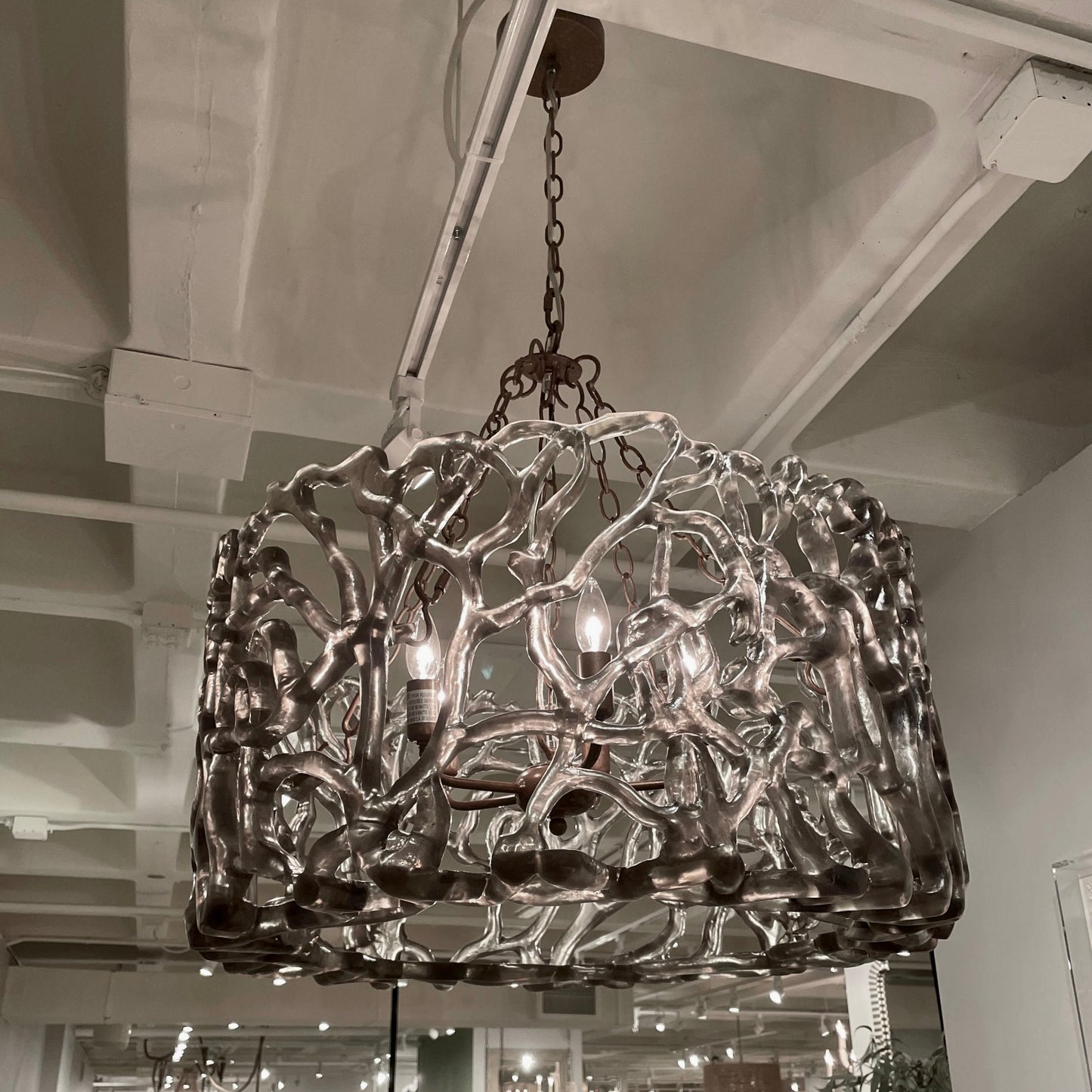 Finnegan Chandelier Smoke and Gold