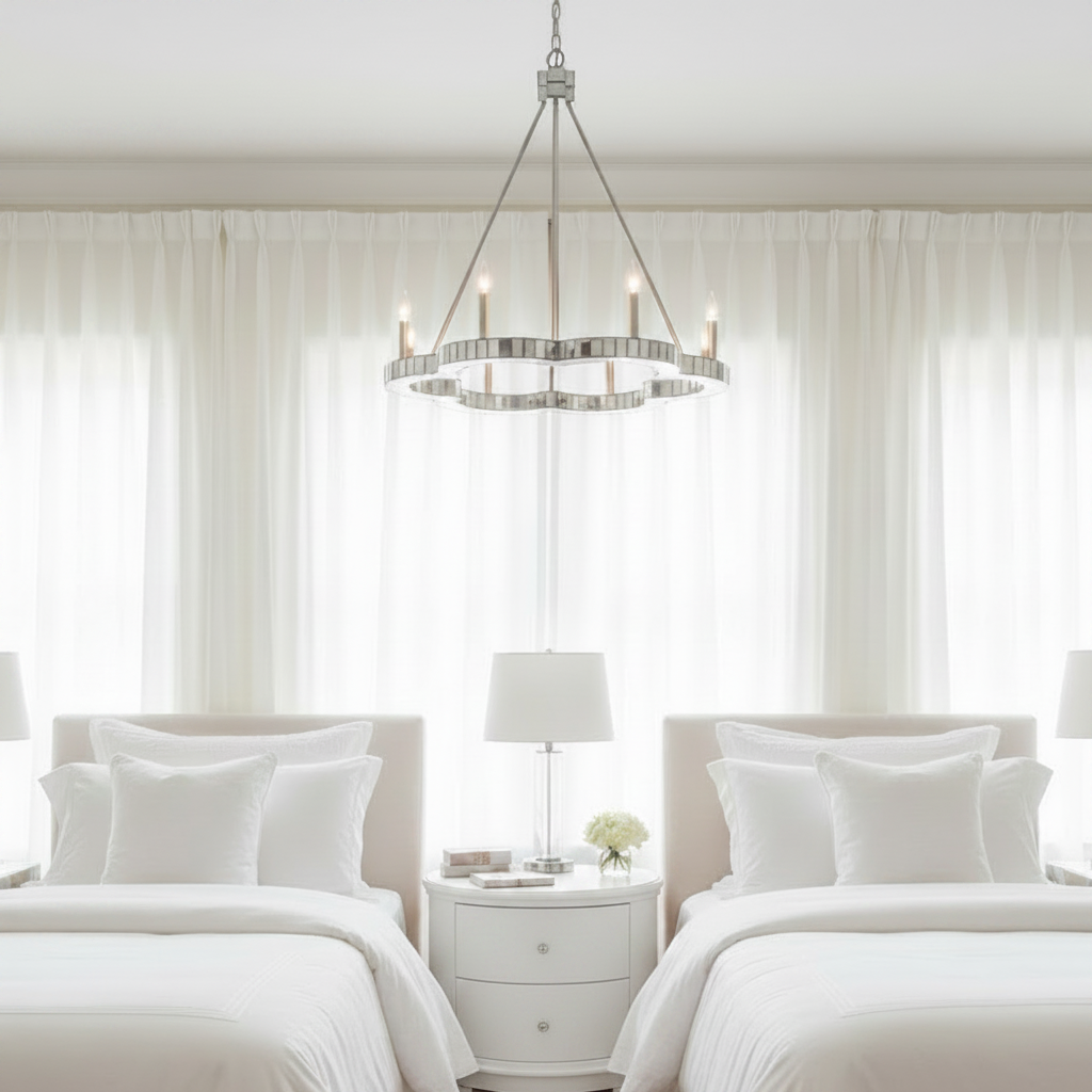 Fiona chandelier made goods bedroom
