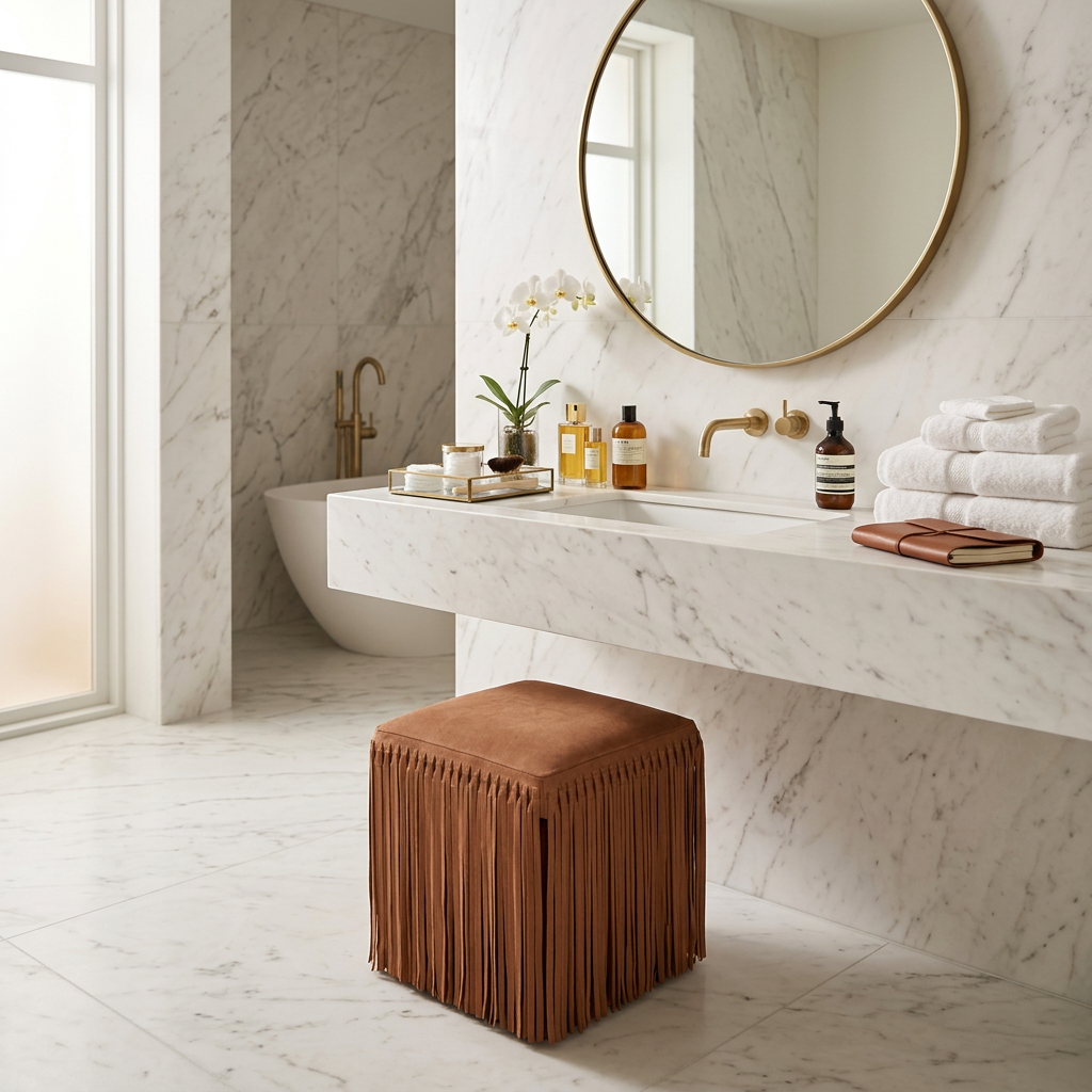 hallie stool camel suede made goods
