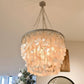 Henry Chandelier Capiz Shell and Silver Metal