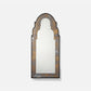 Decorative wall mirror with an arch-shaped frame on a white background