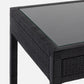 Made Goods Isla 2 drawer desk onyx peeled rattan corner