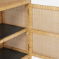 Made Goods Isla Bookcase with Hutch Natural Peeled Rattan Cabinet Interior