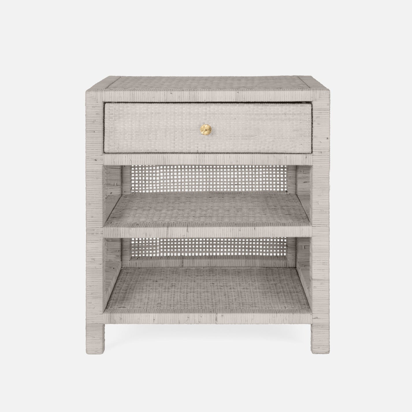 Made Goods Isla Double Nightstand French Gray Peeled Rattan multiple