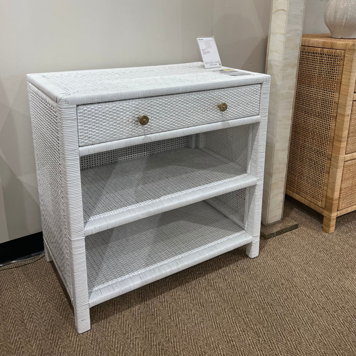 Made Goods Isla Double Nightstand White Peeled Rattan multiple