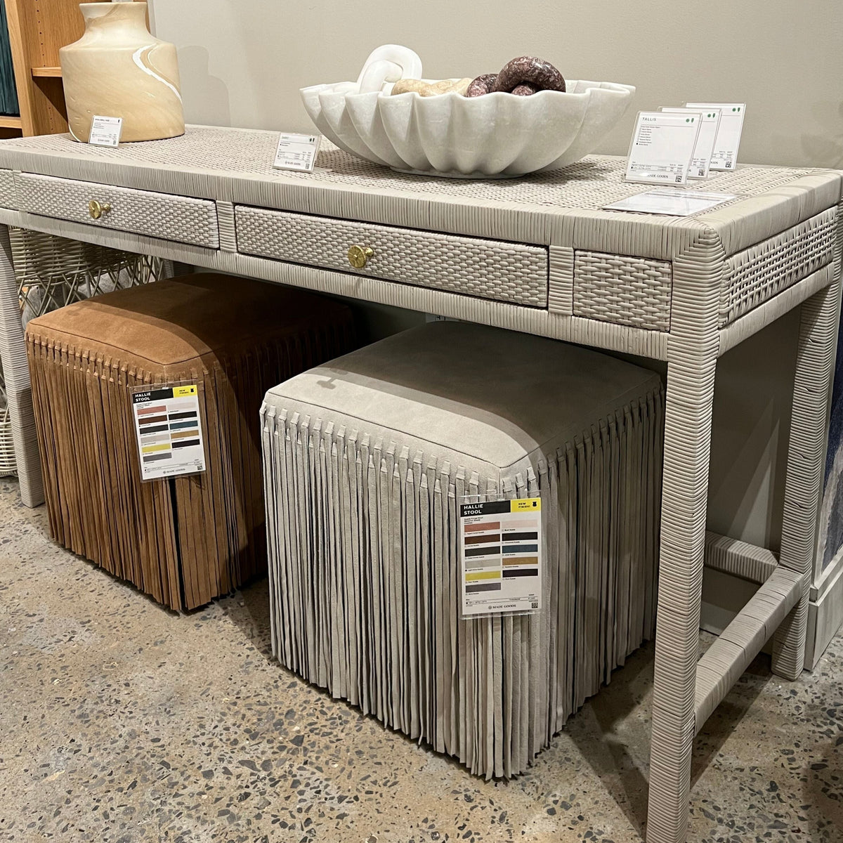 Made Goods Isla Desk French Gray Peeled Rattan - multiple options ...