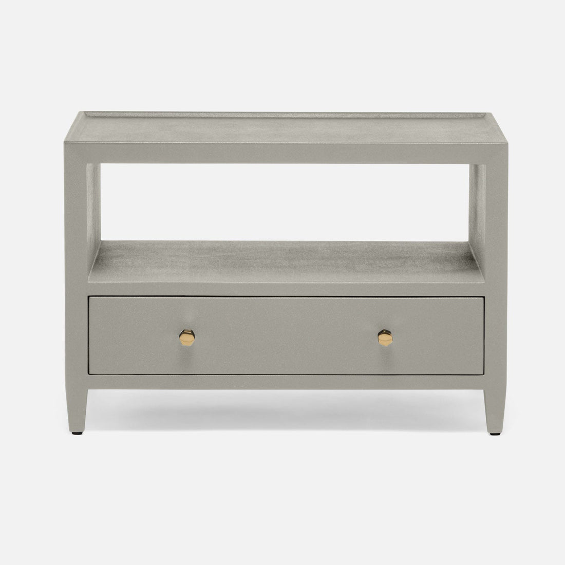 Made Goods Jarin Double Nightstand Light Gray Faux Belgian Linen