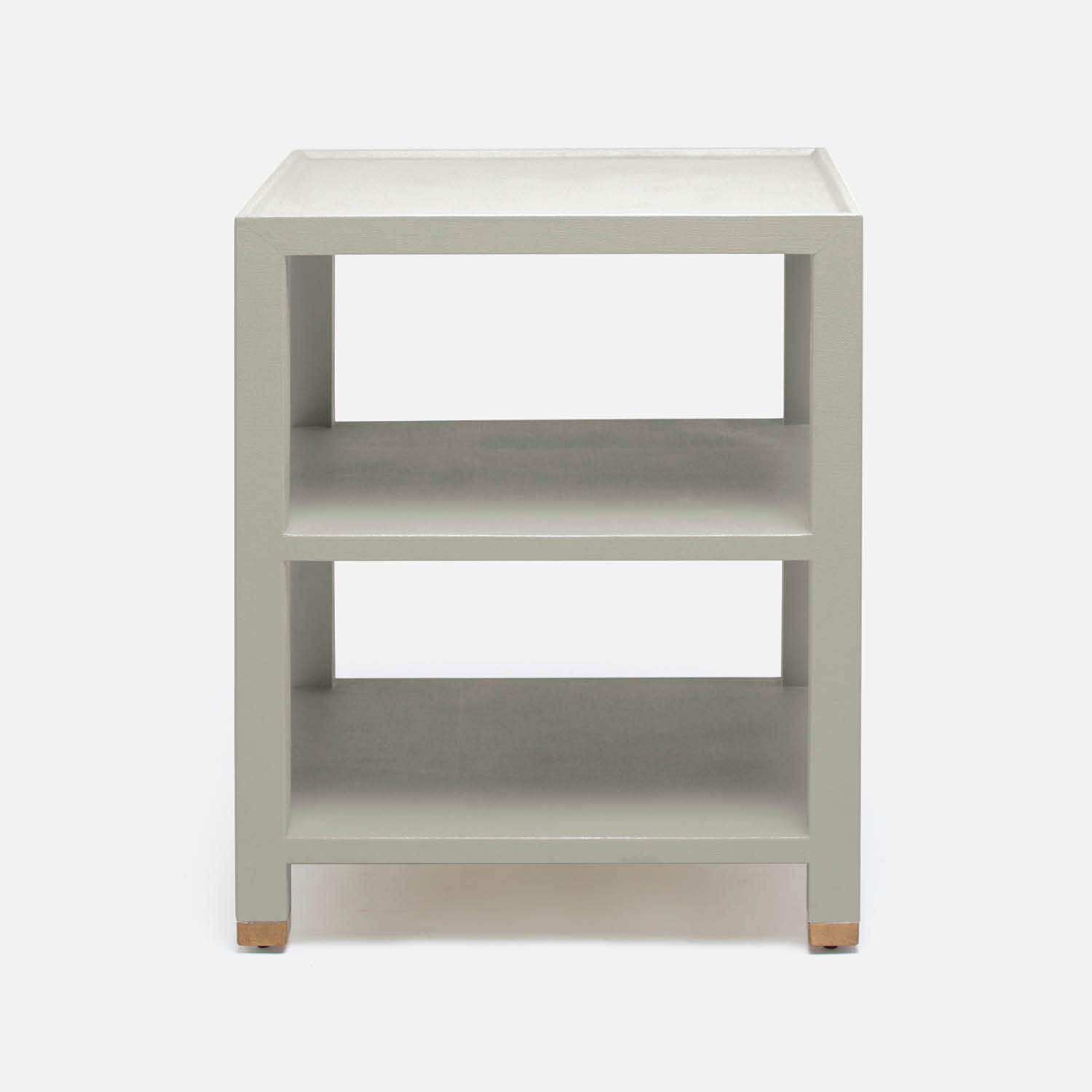 Made Goods Jarin Side Table Light Gray Faux Belgian Linen multiple
