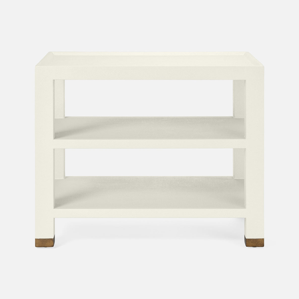 Made Goods Jarin Side Table White Faux Belgian Linen multiple options