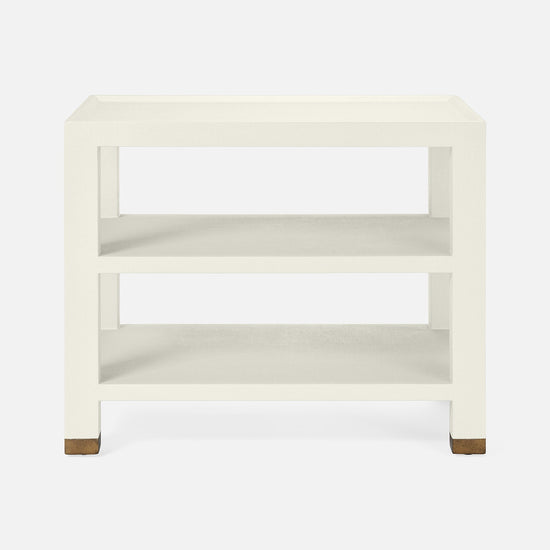 Made Goods Jarin Side Table White Faux Belgian Linen multiple options